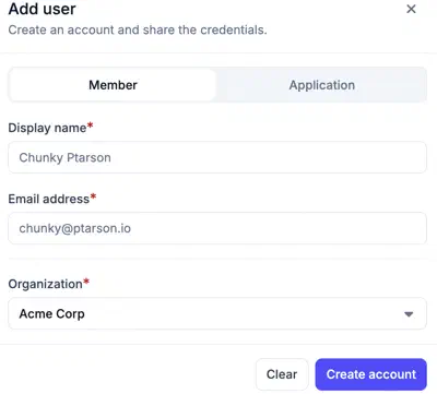 Creating a member user