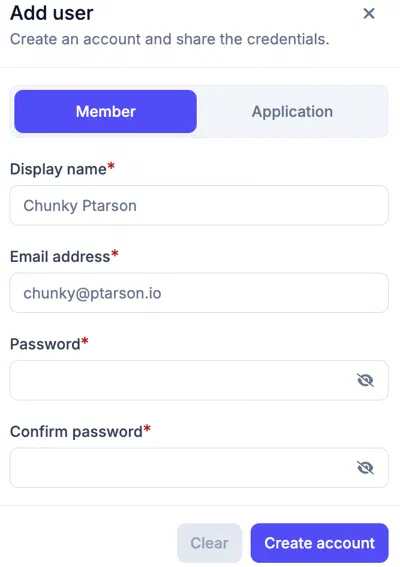 Creating a member user
