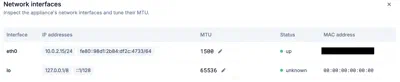 Network interfaces settings