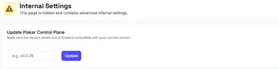 Internal settings