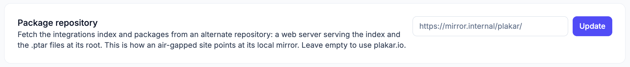 Updating package repository