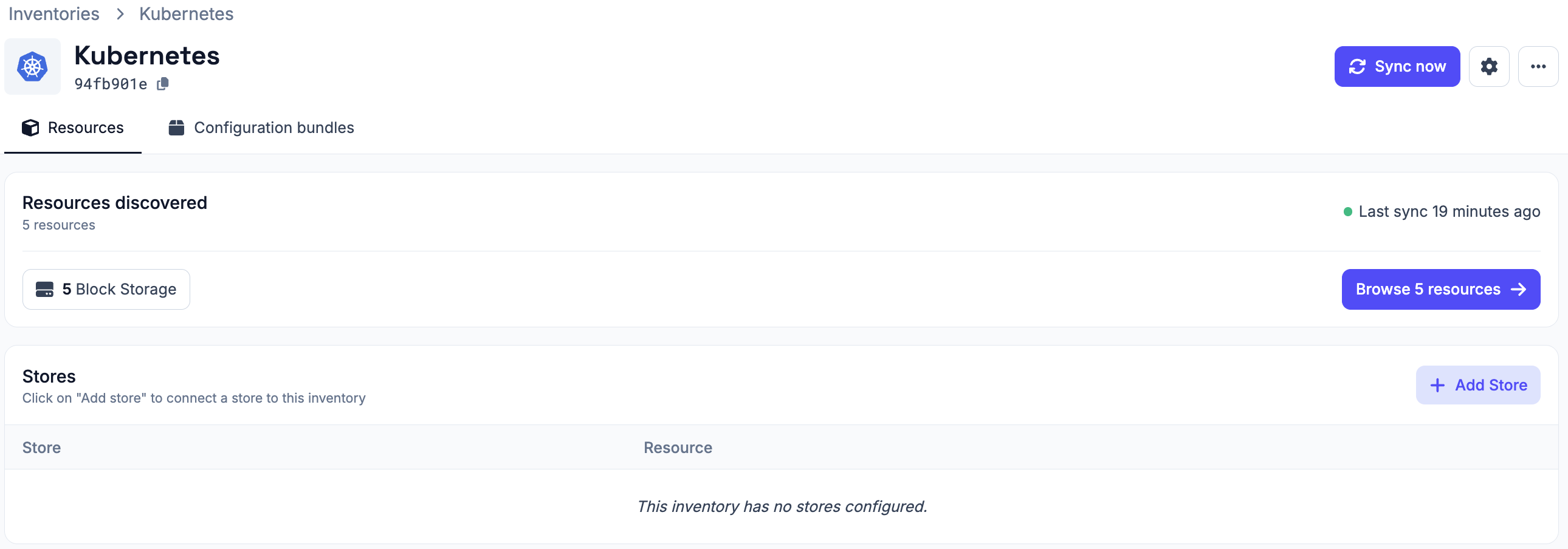 Managing Kubernetes inventory