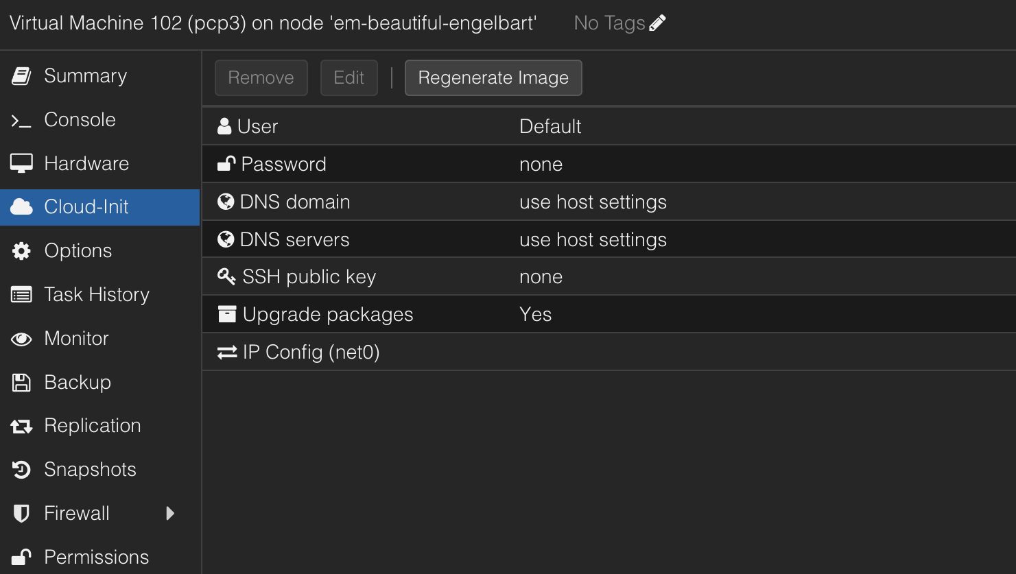 Cloud-Init tab with SSH public key field