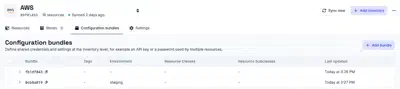 Inventory configuration bundles