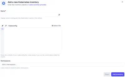 Creating Kubernetes inventory