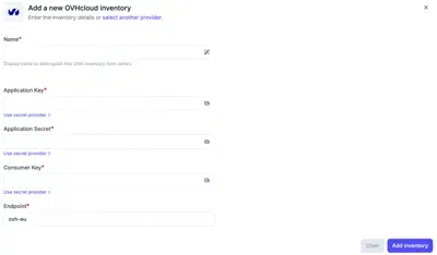 Creating OVHcloud inventory