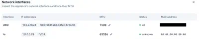 Network interfaces settings
