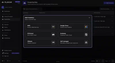 Plakar Control Plane — inventory management