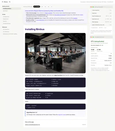 The Nimbus Docs current version, read live from disk